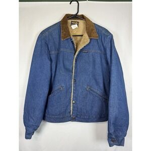 Wrangler Blue Denim Jacket with Brown Corduroy Collar